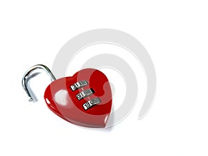 Heart shaped open lock with numerical locking mechanism