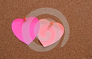 Heart shaped paper notes with envelope