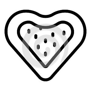 Heart shaped pastry icon outline vector. Confectionary treat photo