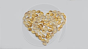 Heart shaped pistachio shells