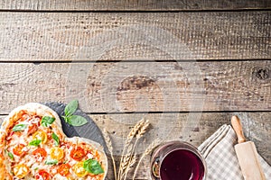 Heart shaped pizza for Valentine day