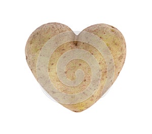 Heart shaped potato spud, studio shot photo