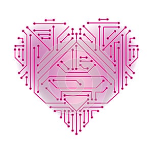Heart shaped printed circuit