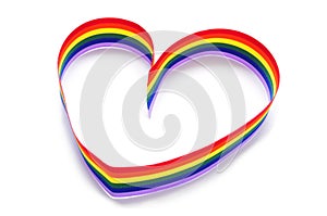 Heart-shaped rainbow ribbon