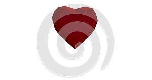 Heart-shaped red Diamond in white background