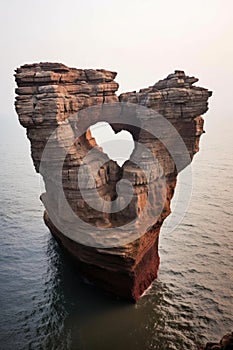 heart-shaped rock formation near the edge of a cliff