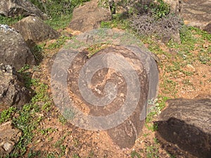 Heart shaped rock on mountain