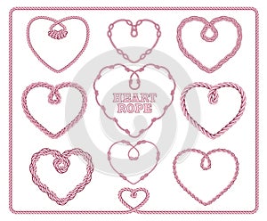 Heart shaped rope collection.