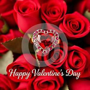 Heart shaped ruby ring for valentine's day AI generated