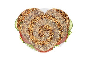 Heart shaped sandwich