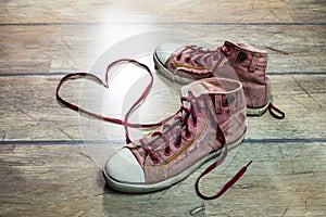Heart shaped shoelaces