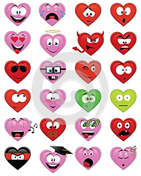 Heart-shaped smiley faces