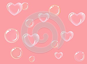 Heart-shaped soap bubbles