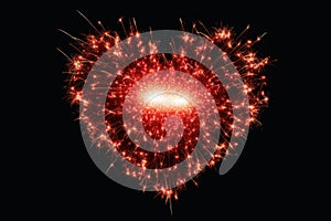 A heart shaped sparkling fireworks showing love and romance
