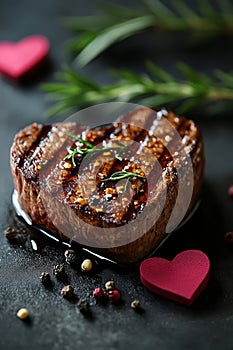 Heart-Shaped Steak For Valentine'S Day