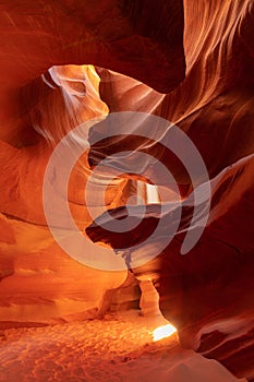 Heart shaped stone at upper antelope canyon, arizona, usa