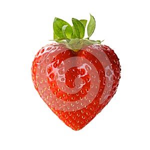 A heart shaped strawberry