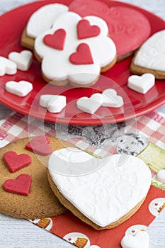 Heart shaped sugar cookies