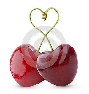 Heart-shaped sweet cherry photo