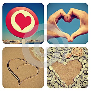 Heart-shaped things collage