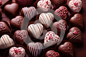 Heart-shaped valentine chocolate candy