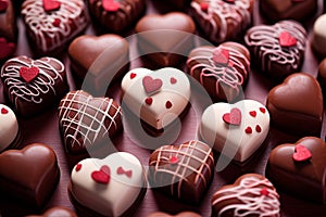 Heart-shaped valentine chocolate candy