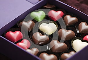 Heart shaped Valentine\'s Day chocolate candy