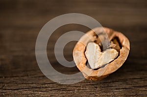 Heart shaped walnut waiting to be discovered together