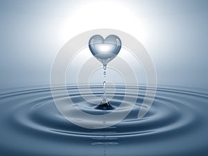 Heart shaped water splash