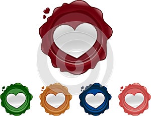 Heart shaped wax seals photo