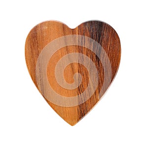 Heart shaped wooden planks isolated on white