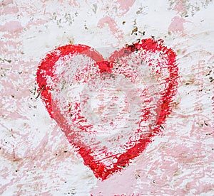 Heart shaped writing on the wall