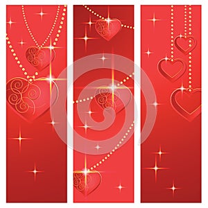 Heart shapes on the abstract background to the Valentine's day.