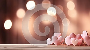 Heart shapes on abstract background. Valentine's day concept