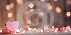 Heart shapes on abstract background. Valentine's day concept