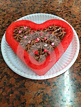 Heart shapped cake