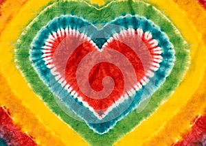 Heart sign tie dyed pattern background.