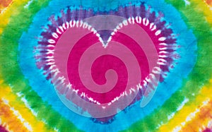 Heart sign tie dyed pattern background.