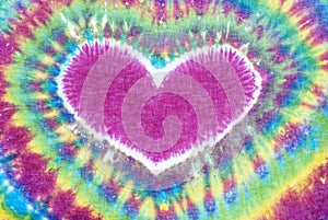 Heart sign tie dyed pattern background.