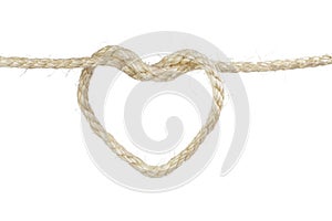 Heart from sisal rope