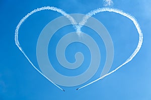 A heart in the sky from planes