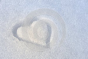 Heart on the snow