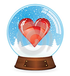 Heart in Snow globe