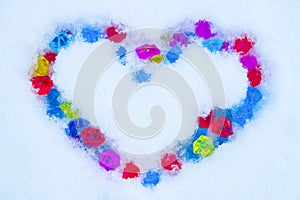 Heart on snow