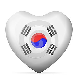 Heart South Korea flag