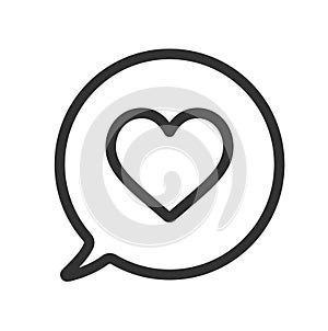 Heart in speech bubble icon