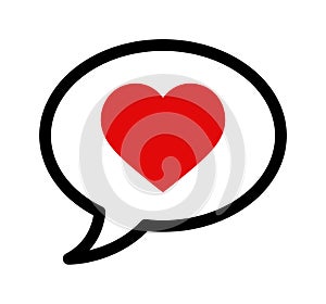 Heart speech bubble icon