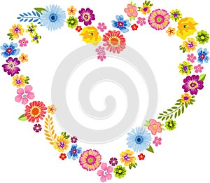 Heart Spring Flower Frame