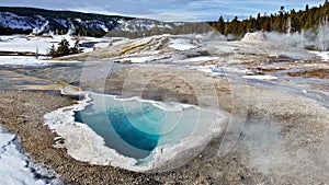 Heart Spring, Yellowstone National Park in the Winter.