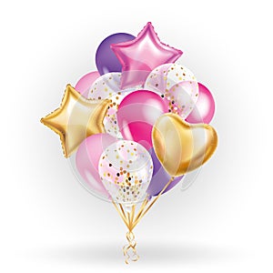 Heart star Gold balloon Bouquet